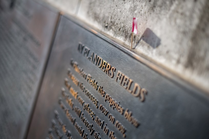 Flanders fields plaque