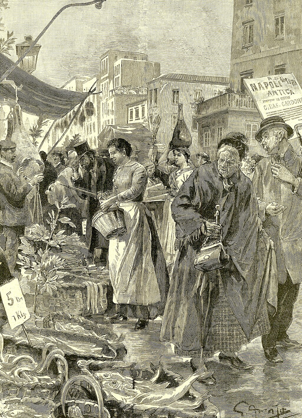 Naples Christmas eel sellers