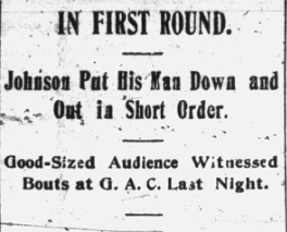 jack johnson boxes in gloucester clipping old newspaper