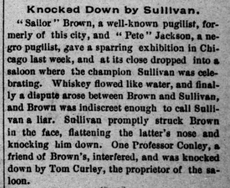 Newspaper clipping from Gloucester Sailor Brown