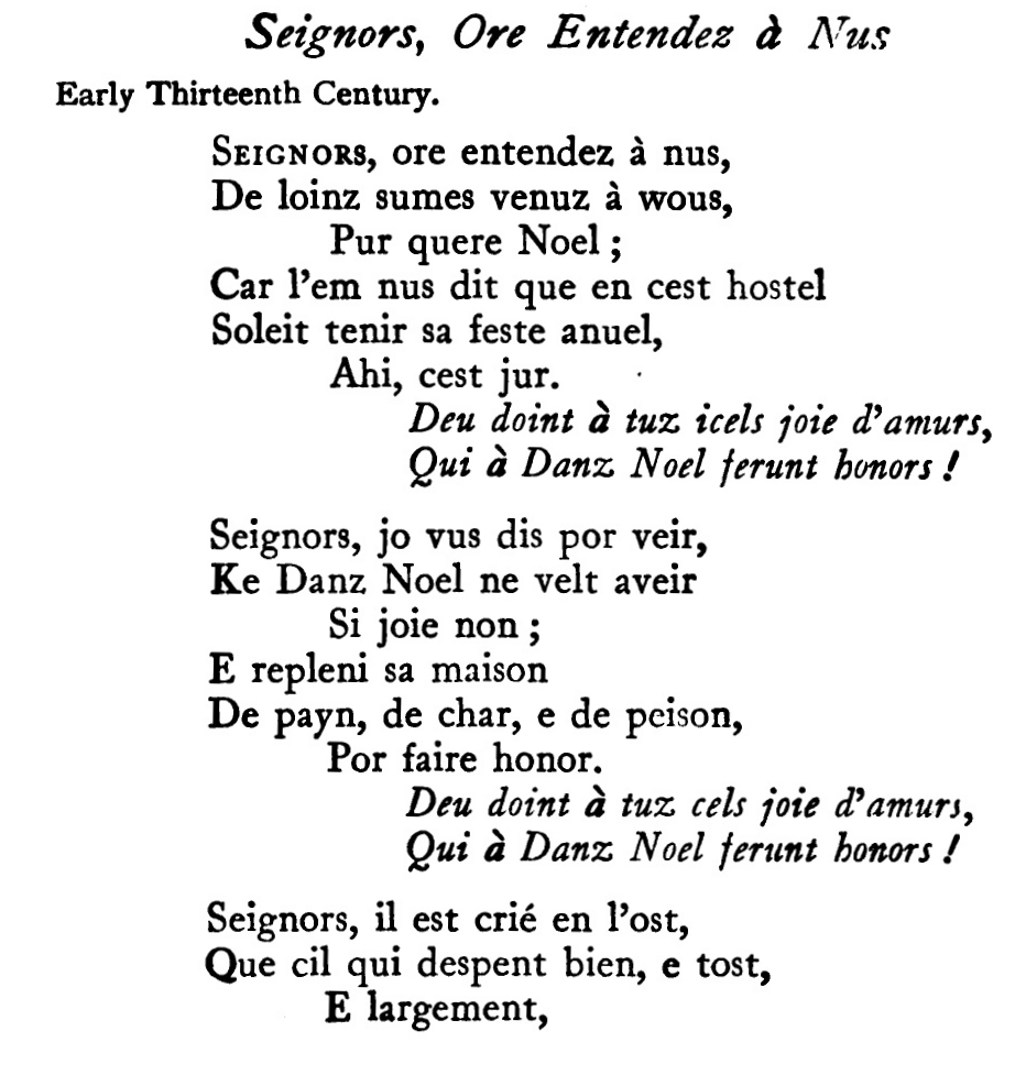Lordings listen to our lay in norman french