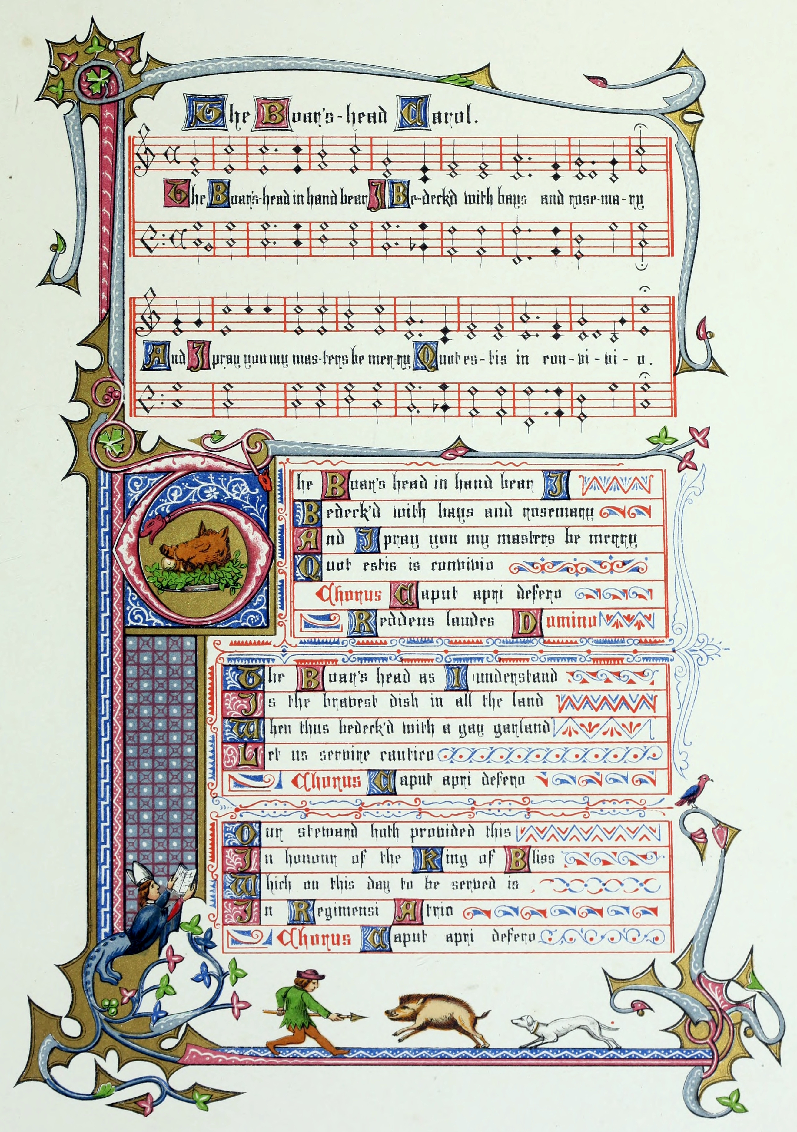 Boars Head Carol illuminated poem