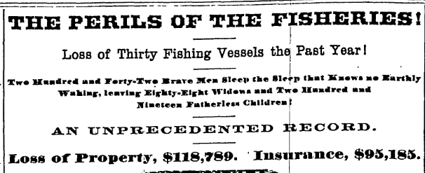 Perils of the Fisheries! 1879 Gloucester