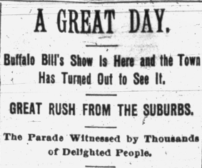 Buffalo Bill news clipping 1895 Gloucester
