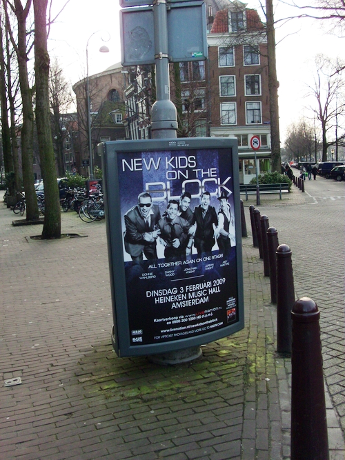 New Kids on the Block concert poster in Dutch in Amsterdam