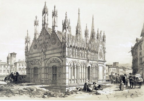 Santa Maria della Spina original location lithograph