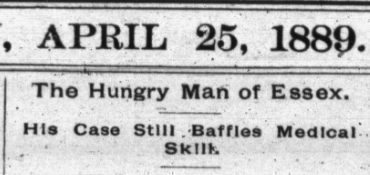 Hungry man headline cape ann advertiser April 25 1889