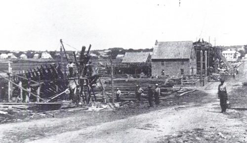 Essex shipyards on causeway 1872