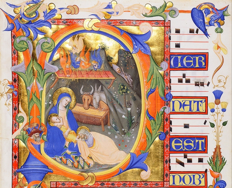 nativity illuminated manuscript