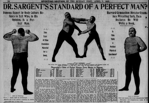 Nouroulah the perfect specimen Boston Sunday Post 1901