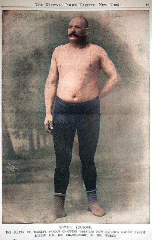 Terrible Turk Yousouf police gazette colorized